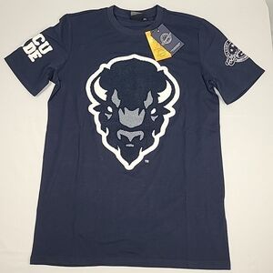 NEW Howard University Bison T Shirt Emroidered Fleece Patch Blue Unisex Sz S $65